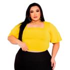 Blusinha Feminina Blusa Plus Size Cropped Manguinha