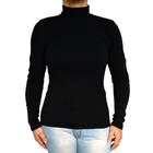 Blusinha Feminina Gola Alta Manga Longa Justa Lisa Cores Sortidas Canelado Pp ao Plus Size