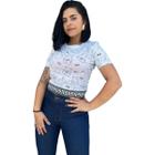 Blusinha feminina t-shirt cropped premium ursinho