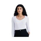 Blusinha Hering Feminina Manga Longa 4d8a Branco