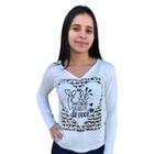 Blusinha manga longa feminina estampada