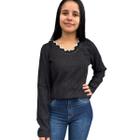 Blusinha Manga Longa Feminina Social De Frio Premium