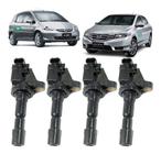 Bobina de ignição honda city 1.5 fit 1.4 1.5 2009 á 2014 kit - c/ 4 unidades