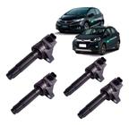 Bobina de ignição honda fit city wr-v 1.5 16v flex 2014 a 2021 (kit c/4)