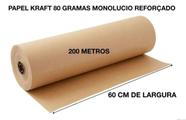 Bobina papel kraft 60 cm de largura pardo monólucido 80 gramas loja comercio embalagem 200 metros