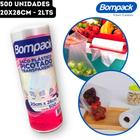 Bobina Picotada Saco Plástico Transparente Mercado Freezer Bompack - 20x28cm 2L - 500 unidades