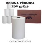 BOBINA TÉRMICA PDV 57x16 CAIXA C/30 ROLOS