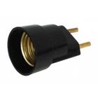 Bocal adaptador e-27 c/plug macho preto 43.06t foxlux