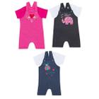 Bodies e Jardineira Lindas Estampas Kit Infantil Misto