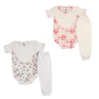 Body Babador Mijao Conjunto Bebe Estampado Liso Enxoval