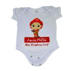 Body Baby Branco Personalizado Filha Mini Bombeira Civil