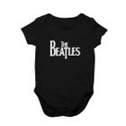 Body Bebê Algodão The Beatles Logo Preto