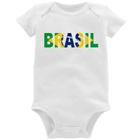 Body Bebê Bandeira Brasil Letras - Foca na Moda