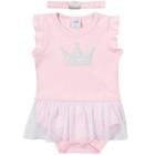 Body Bebê com Faixa Princess Rosa