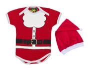 Body Bebê Fantasia Natal Papai Noel + Gorro