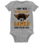 Body Bebê I'm a gamer, I have lots of lives - Foca na Moda