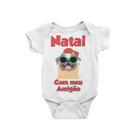 Body Bebê Infantil Natal Feliz Natal Cachorro Cão Branca