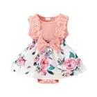 Body Bebê Menina Floral - Sem Mangas com Laço - Vestido Casual Infantil