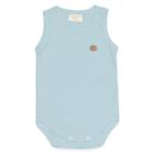 Body Bebê Menino Regata Básico Suedine Azul Mini &amp Co