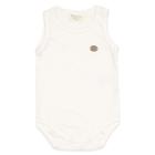 Body Bebê Menino Regata Básico Suedine Off White Mini &amp Co