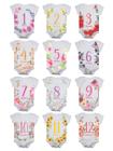 Body Bebê Mesversario Floral Kit 12 Roupinhas de Neném 1 a 12 Meses