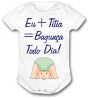 Body bebê personalizado eu+ titia = bagunçando todo dia azul