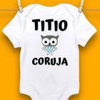 Body Bebê Personalizado Titio Titia Coruja Família Infantil