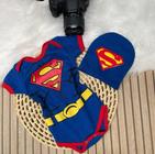 Body Bebê Superman Body +Touca Temático de Mesversário