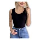 Body blusa feminino canelado regata alça grossa com bojo elegante