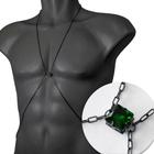 Body Chain Masculino com Pedra Esmeralda Verde