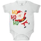 Body curto bebê branco estampa papai noel hohoho natal