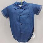 - Body Curto Jeans Luxo Bebê Menino Paraiso Tipo Camisa 10945