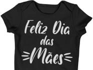 Body do Bebê Feliz dia das Mães Preto Preta