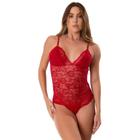 Body Feminino De Renda Transparente Decotado Costa Nua Uma Alça Sensual Sexy Lingerie Moda Íntima