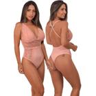 Body feminino fio dental sem bojo com renda e microfibra alças cruzadas reguláveis lingerie outwear