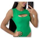 Body feminino gota canelado cavado roupas femininas