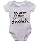 Body infantil amo minha dinda menina bodi roupinha de bebê