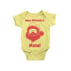 Body Infantil Bebe Meu Primeiro Natal Feliz Natal Amarelo Bebê