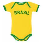 Body Infantil brasil número 10 verde amarelo roupa de bebê