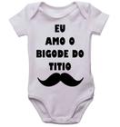 Body infantil eu amo o bigode do titio roupinha de bebê bori