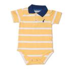 Body Infantil Gola Polo Amarelo Toffee - Nº6 a 9 meses