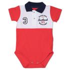 Body Infantil Gola Polo com Recorte Toffee Cor Vermelho - Nº9 a 12 meses