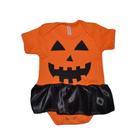 Body Infantil Halloween Abóbora com Saia Para o Bebê