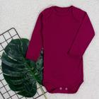 Body infantil longo suedine marsala