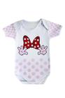 Body Infantil Menina Laço Minnie Branco - Bebê Brincalhão