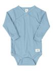 Body Kymono para Bebê Up Baby Longa Canelado Azul Acizentado