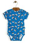 Body Manga Curta Vintage Fox Azul Up Baby