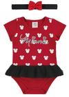 Body Minnie Disney com Tiara - Vermelho - Marlan