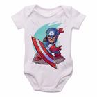 body nenê criança roupa bebê Capitão America Geek