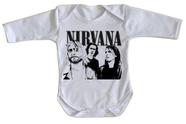 body nenê criança roupa bebê manga longa Nirvana